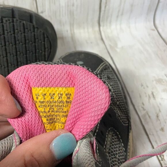 Skechers Women’s Gray Pink Steel Toe Memory Foam Work Sneakers size 8 - Picture 12 of 12